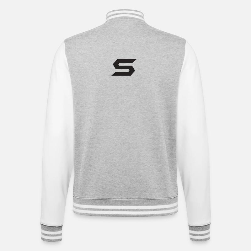 Geometric SForm Pattern - College Sweat Jacket - heather grey/white