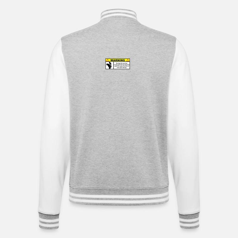Geschickter Fahrer, Unleashed Motorcycle - College-Sweatjacke - Grau meliert/Weiß