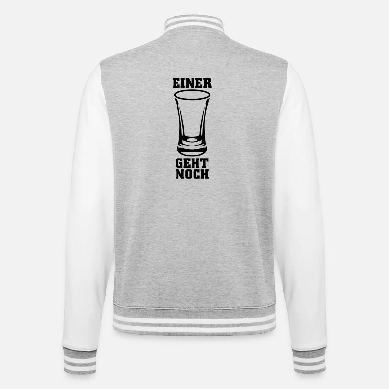 Einer geht noch Schnaps - College-Sweatjacke - Grau meliert/Weiß