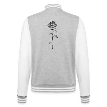 Rose | Rose | Illustration | Tattoo - College Sweat Jacket - heather grey/white - Back - Marisol (170cm)