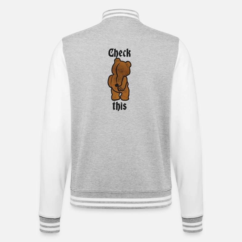 Funny Bear - College Sweat Jacket - heather grey/white