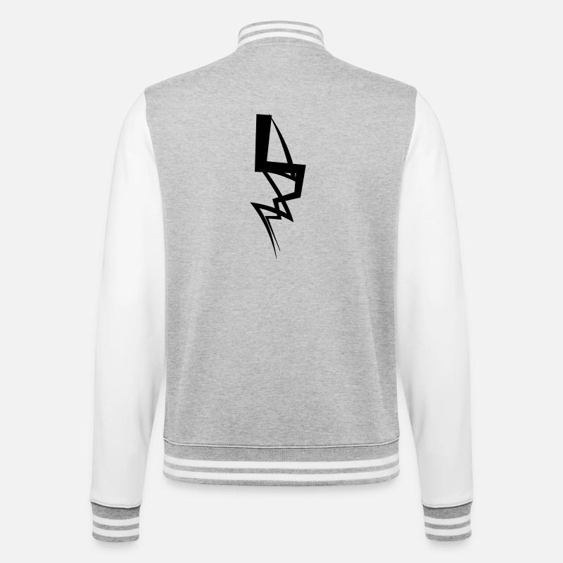 Éclair - Veste Teddy - gris chiné / blanc