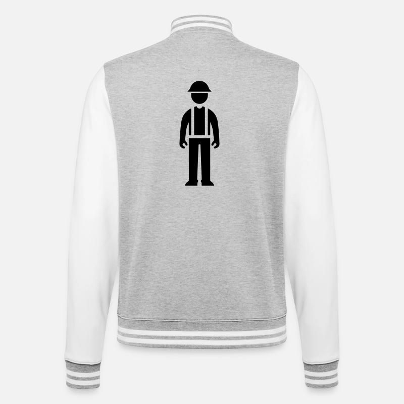 Construction Worker Team Leader - College Sweat Jacket - heather grey/white