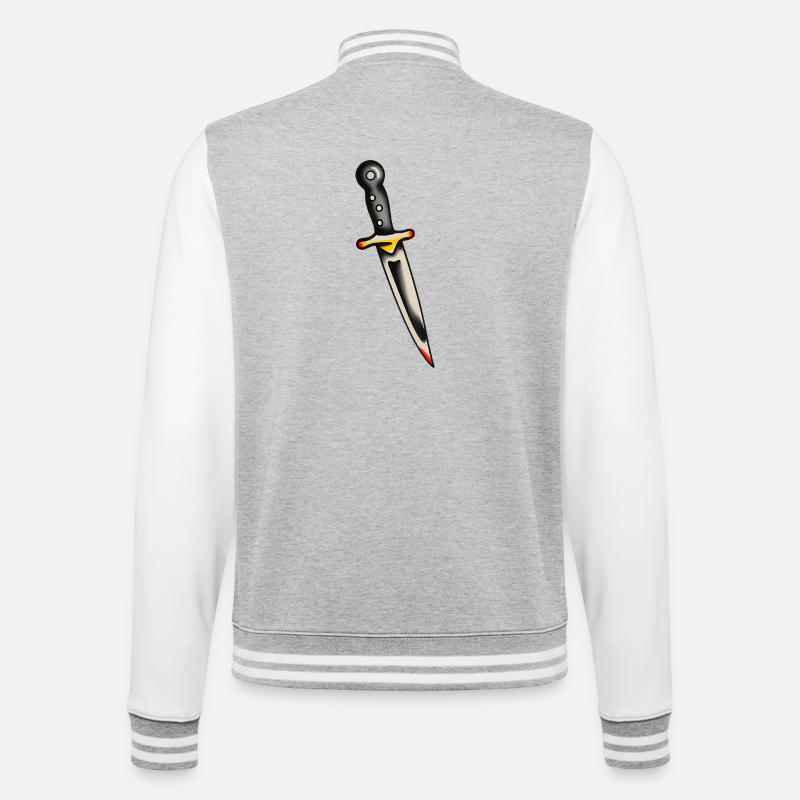 Dague de tatouage classique - Veste Teddy - gris chiné / blanc