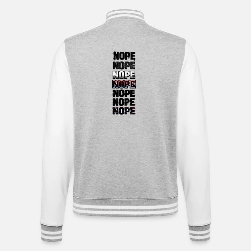 Nope Neon Glitch Text Stack - College Sweat Jacket - heather grey/white