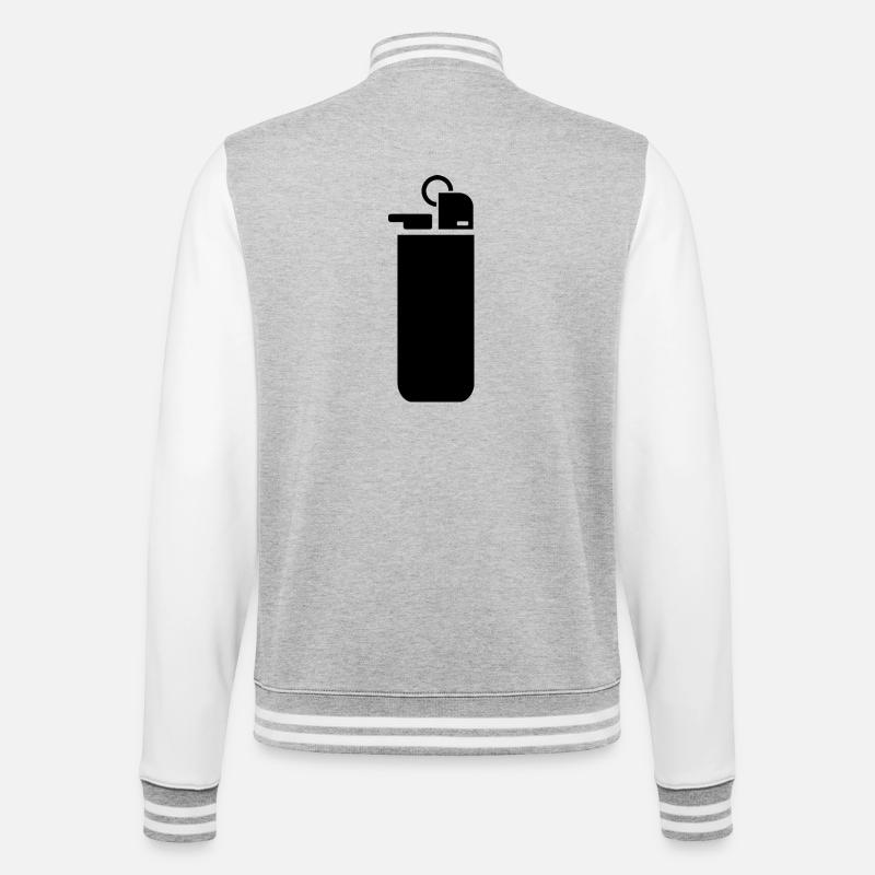 Cigarette Lighter - College Sweat Jacket - heather grey/white