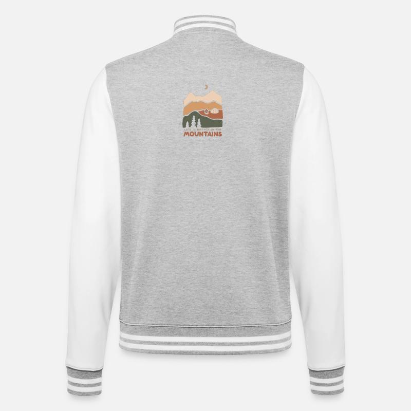 life is better in the mountains - College-Sweatjacke - Grau meliert/Weiß