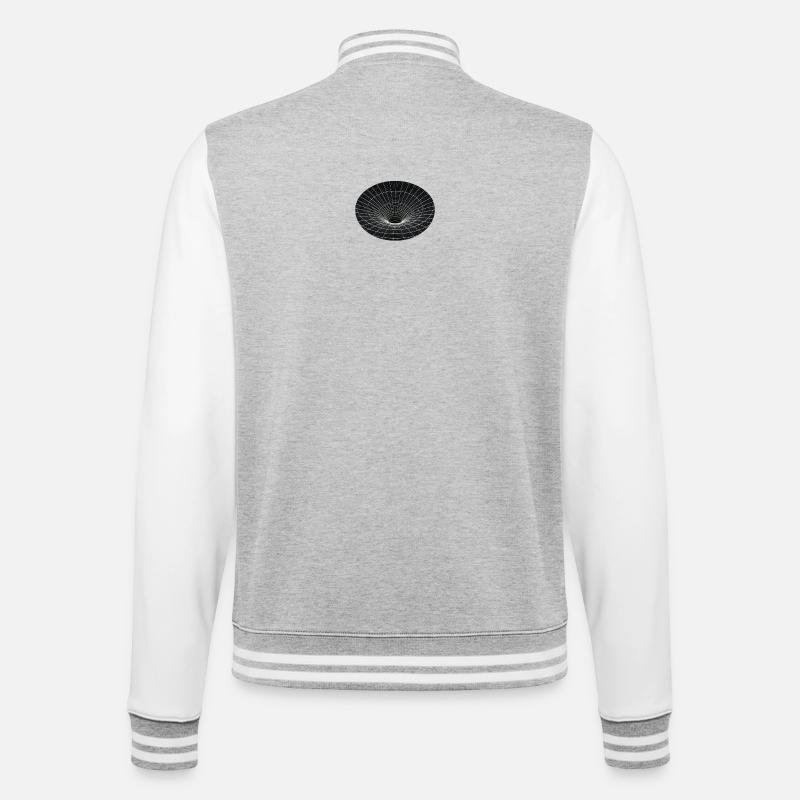 Vortex Grid Wormhole - College Sweat Jacket - heather grey/white