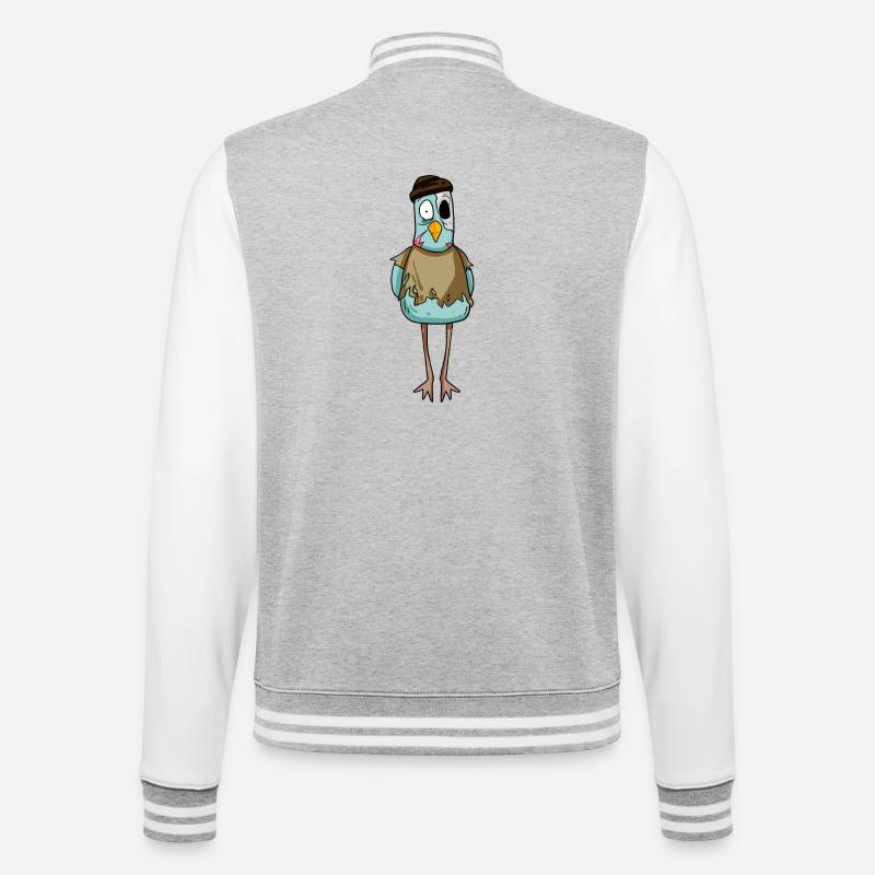 Zombie Möwe - College-Sweatjacke - Grau meliert/Weiß