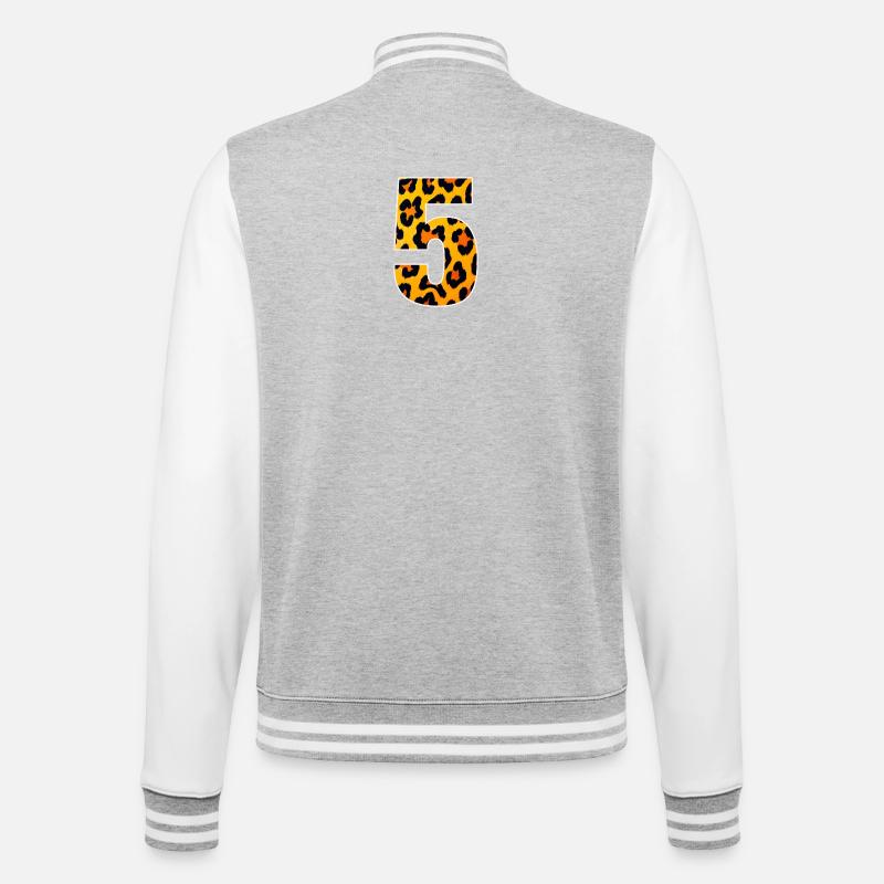 Motif de fourrure Léopard 5 - Veste Teddy - gris chiné / blanc