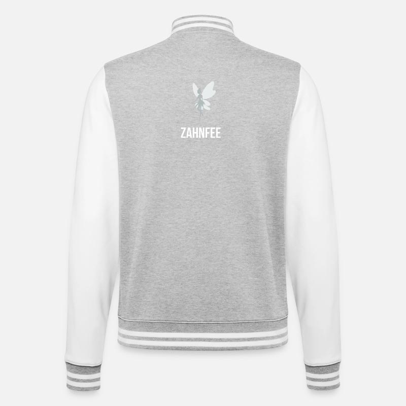 Zahnfee - College-Sweatjacke - Grau meliert/Weiß