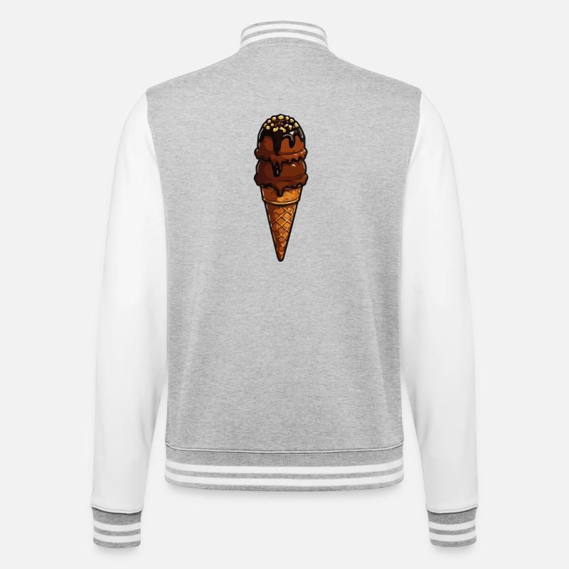 Schoko Eistütenzauber - College Sweat Jacket - heather grey/white
