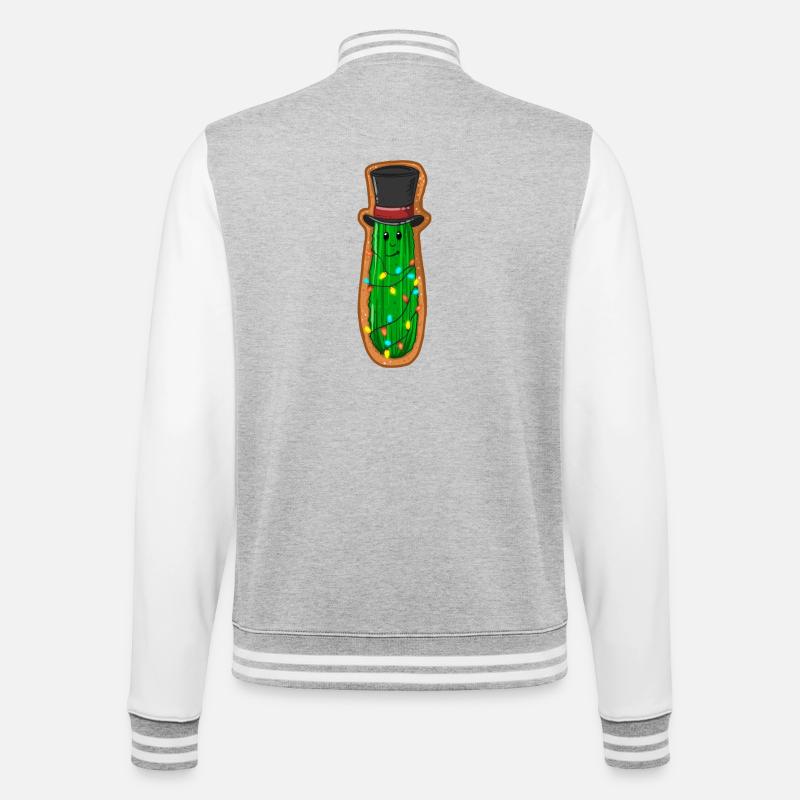 Concombre de Noël avec haut-de-forme - Veste Teddy - gris chiné / blanc