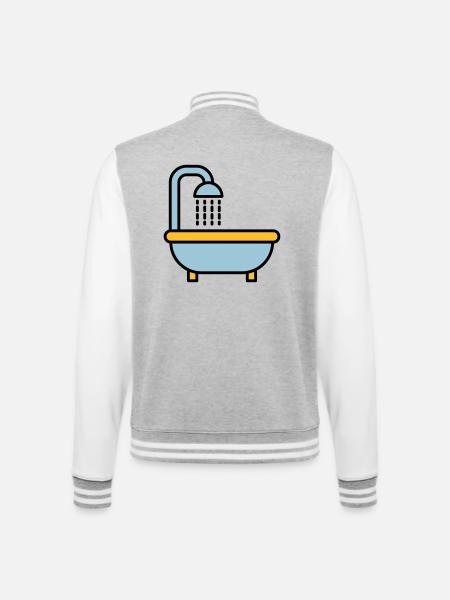 Baignoire - Veste Teddy - gris chiné / blanc