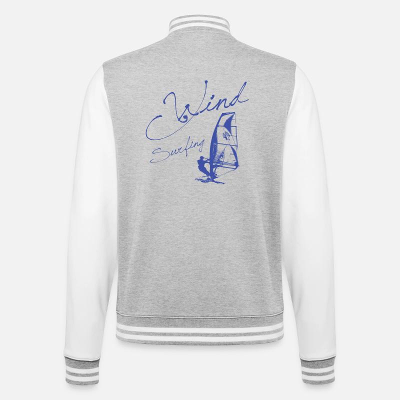 WINDSURFING - SURFER WINDSURFER Geschenk - College-Sweatjacke - Grau meliert/Weiß