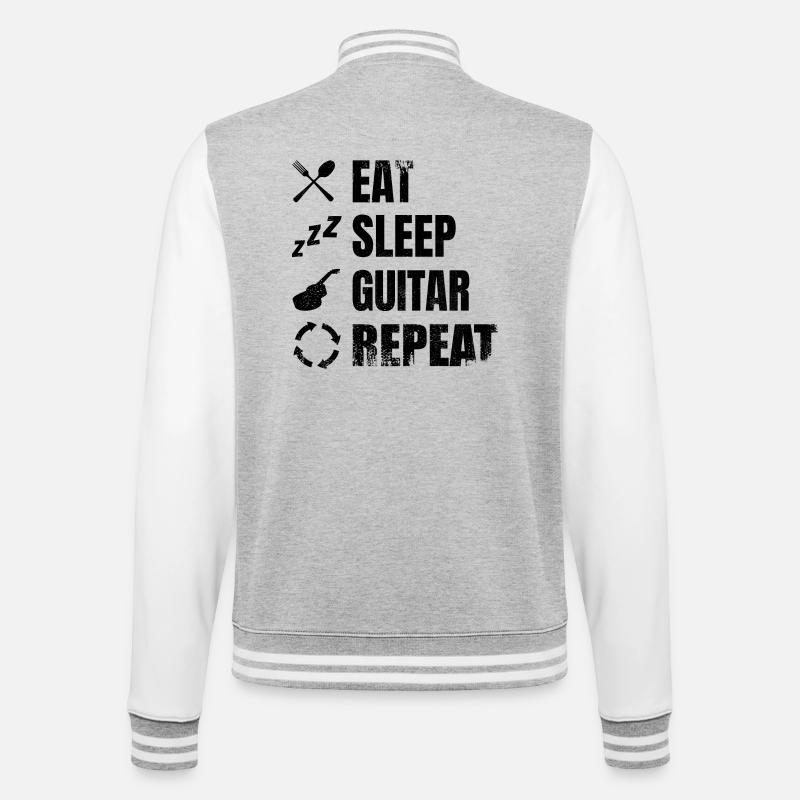 Gitarrist Tägliche Routine - College-Sweatjacke - Grau meliert/Weiß