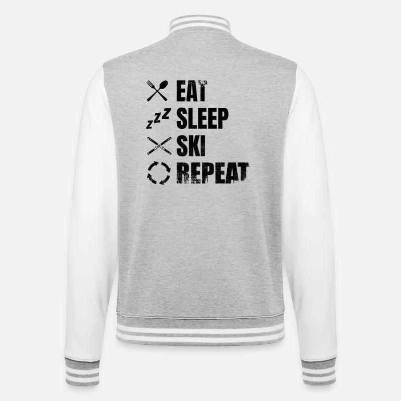 Skiing Lovers Routine - College Sweat Jacket - heather grey/white