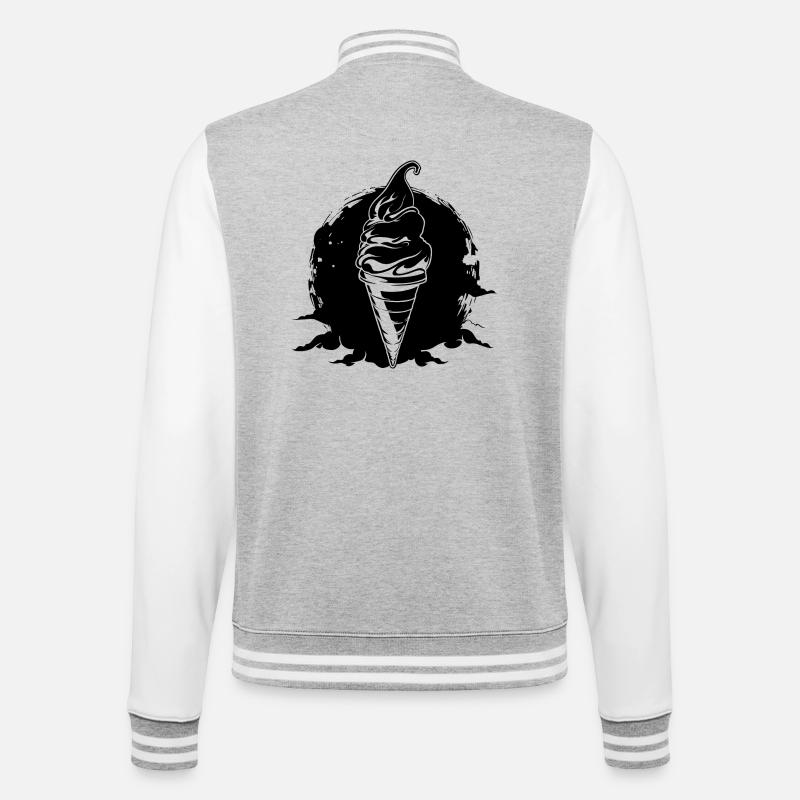 Ice cream - College Sweat Jacket - heather grey/white