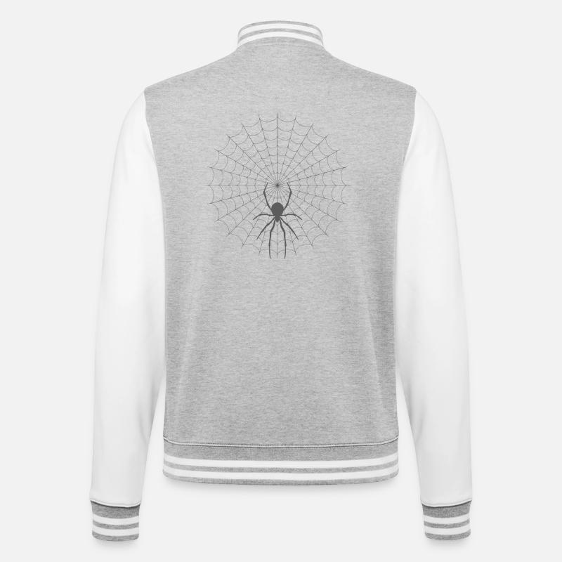 Spider Web Silhouette - College Sweat Jacket - heather grey/white