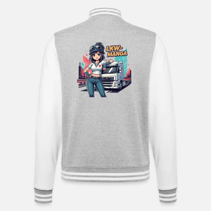 Truck Manga - College Sweat Jacket - heather grey/white