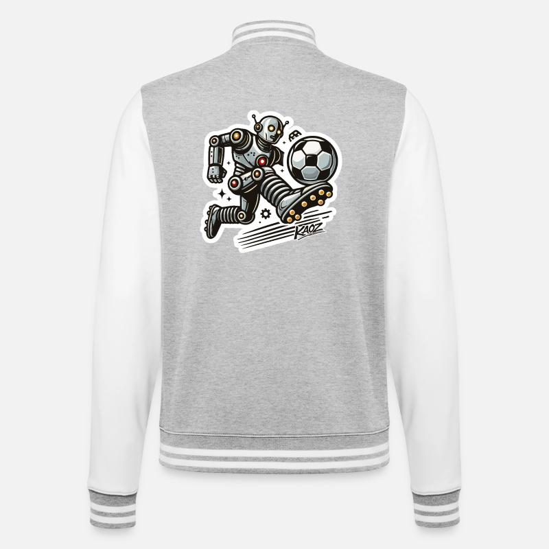 Robo Striker Soccer Bot - College Sweat Jacket - heather grey/white