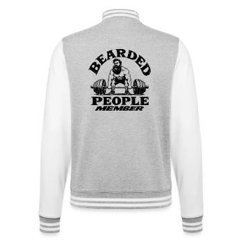Bearded People Member - College-Sweatjacke - Grau meliert/Weiß - Hinten - Marisol (170cm)