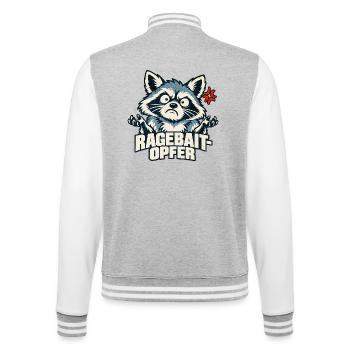 Ragebait Opfer Waschbär Jugendwort 2026 lustig - College-Sweatjacke - Grau meliert/Weiß - Hinten - Marisol (170cm)
