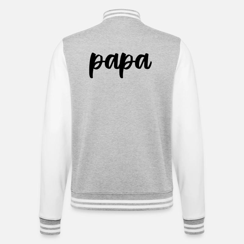 Papa - Veste Teddy - gris chiné / blanc