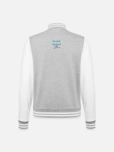 LIEBEVOLL wertvoll - College-Sweatjacke - Grau meliert/Weiß