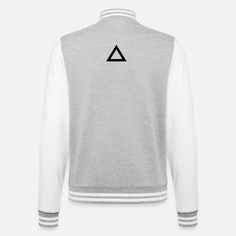 Dreieck Rand - College-Sweatjacke - Grau meliert/Weiß