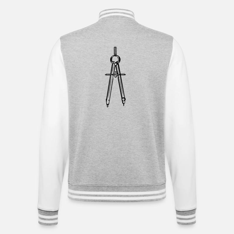 Compas - Veste Teddy - gris chiné / blanc