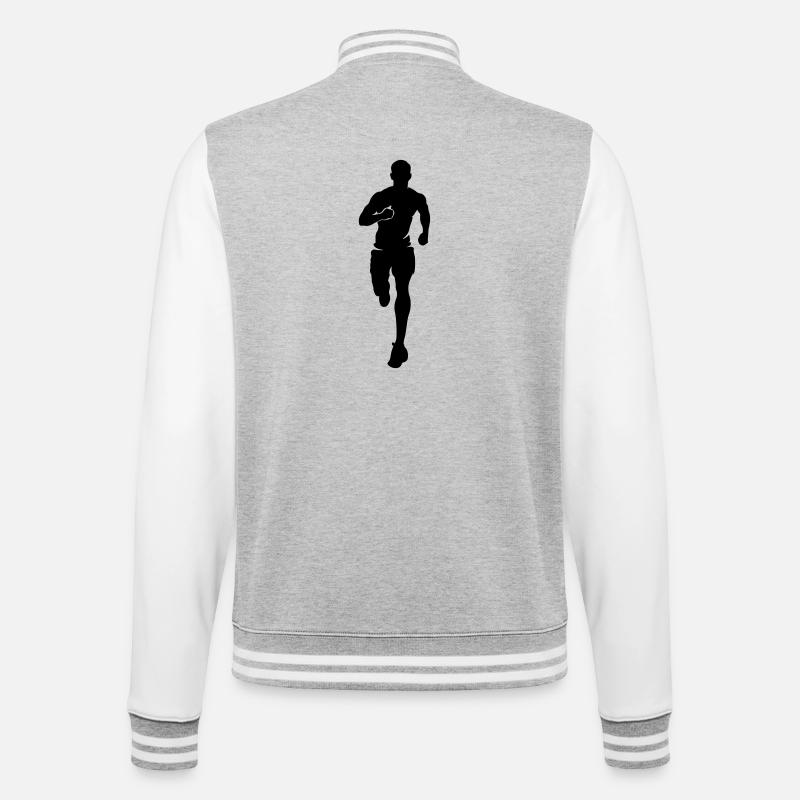Marathon Runner Silhouette Marathon - College Sweat Jacket - heather grey/white