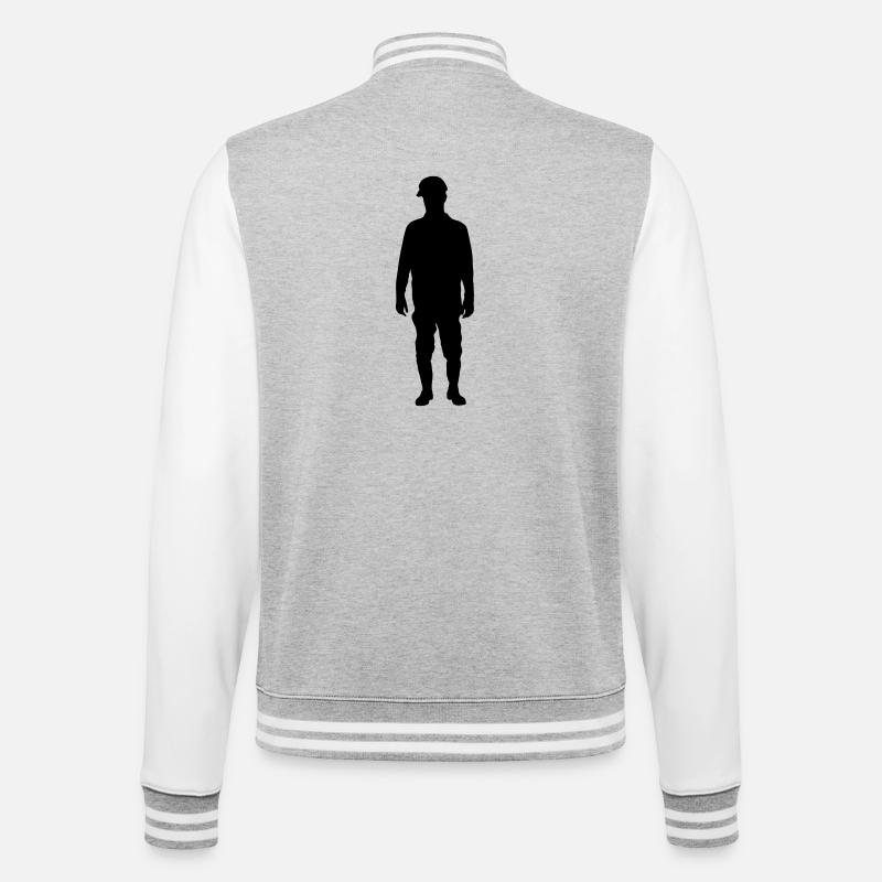 Construction Site Superintendent – Ground - College Sweat Jacket - heather grey/white
