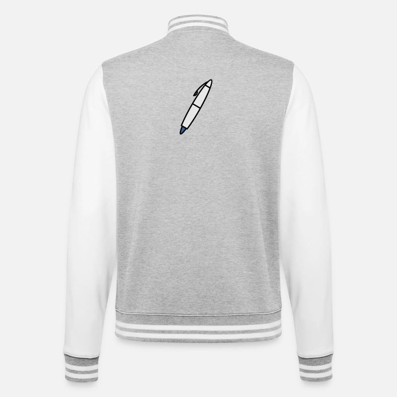 Stylo d’écriture pour écrivain - Veste Teddy - gris chiné / blanc