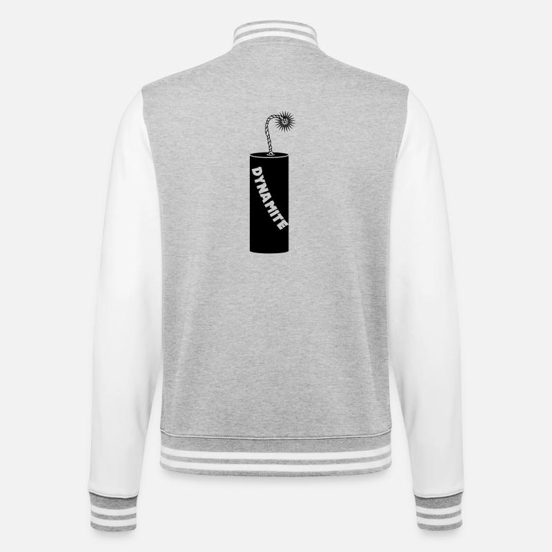 Burning dynamite rod - College Sweat Jacket - heather grey/white