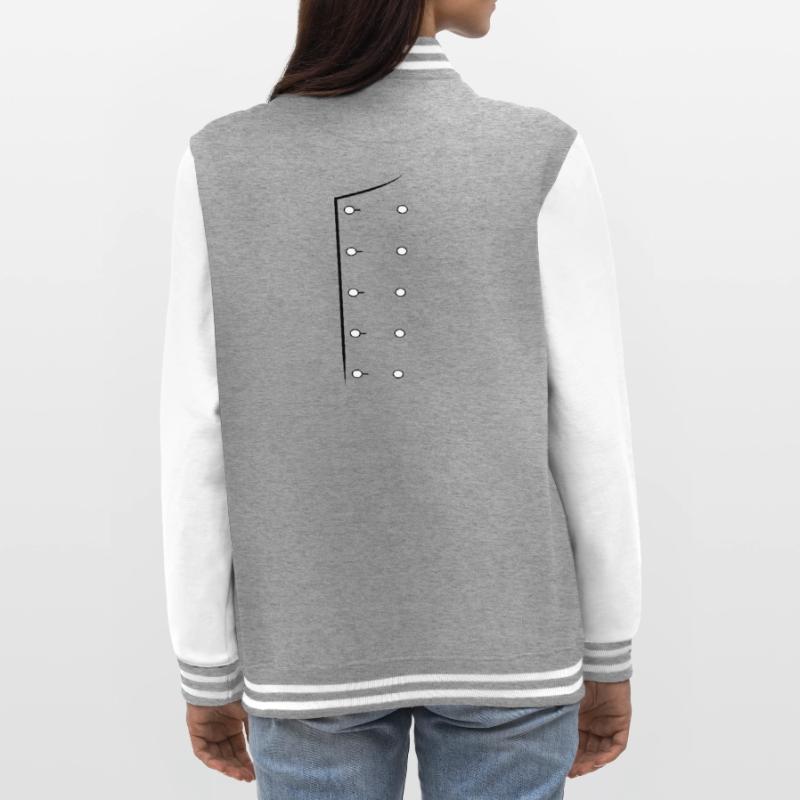 Chef Code Chef Uniform Line Art Chef Jacket College Sweat Jacket