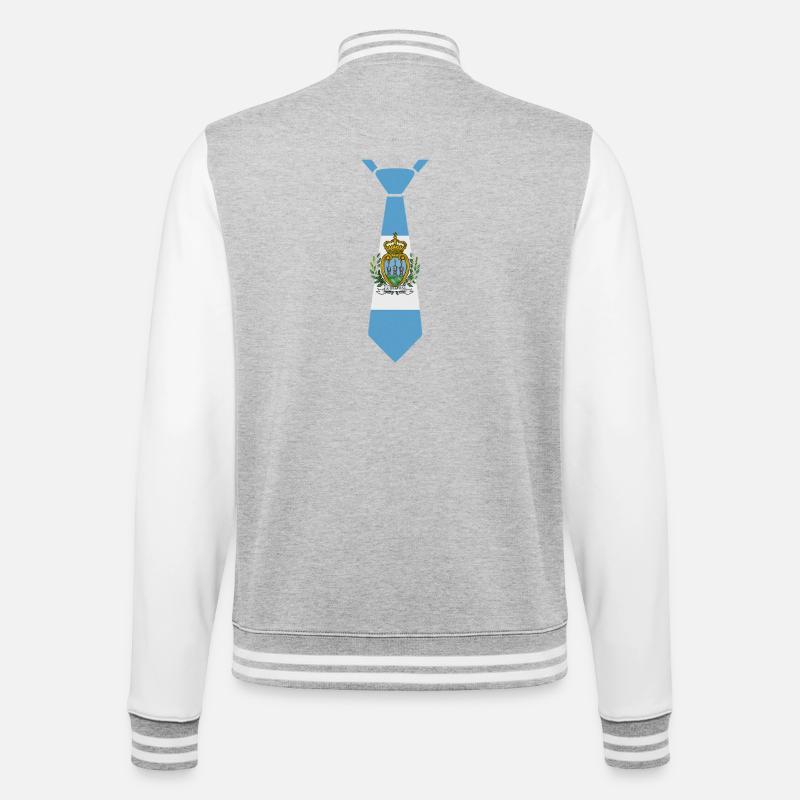 Cravate de Saint-Marin – Conception du drapeau - Veste Teddy - gris chiné / blanc