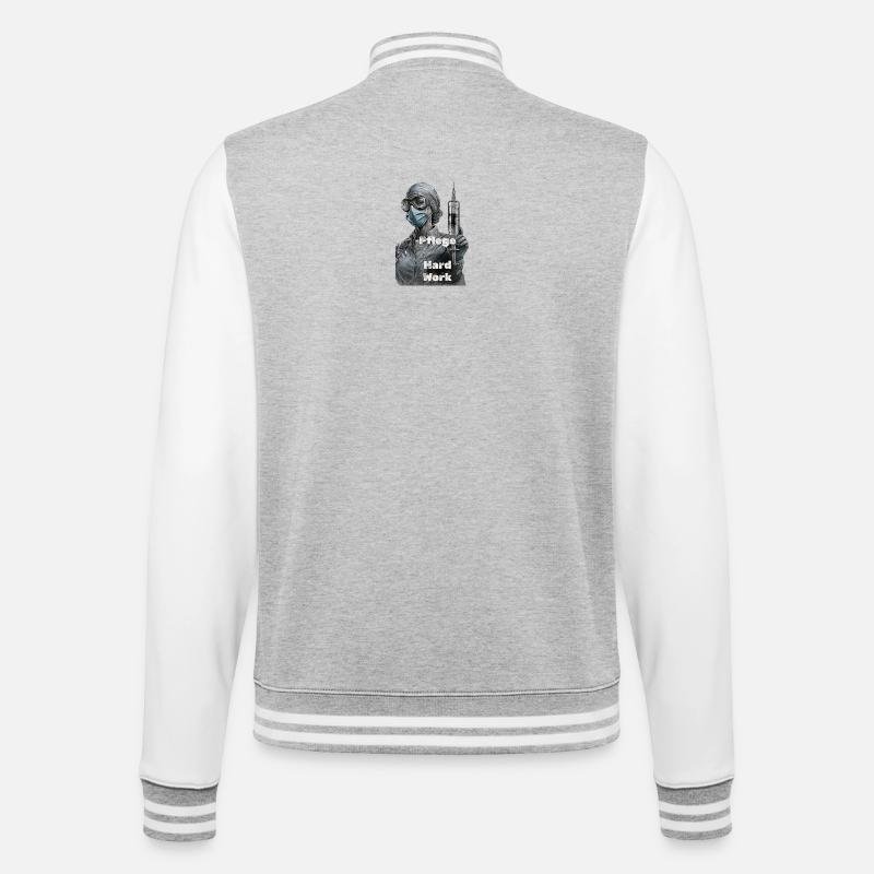 Pflegeheldin Harte Arbeit - College-Sweatjacke - Grau meliert/Weiß