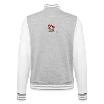 Real Influencer Mushrooms - College Sweat Jacket - heather grey/white - Back - Marisol (170cm)