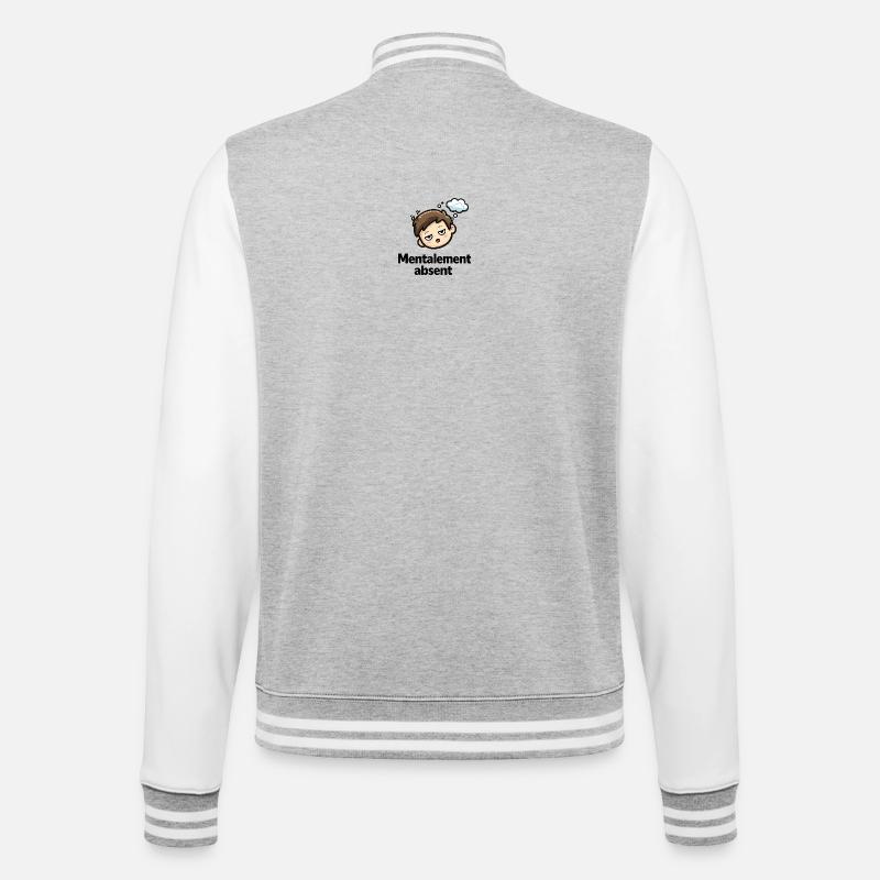Tête rêveuse Mentalement absent - Veste Teddy - gris chiné / blanc