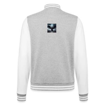 Mondlicht Geflügelte Kriegerin - College-Sweatjacke - Grau meliert/Weiß - Hinten - Marisol (170cm)