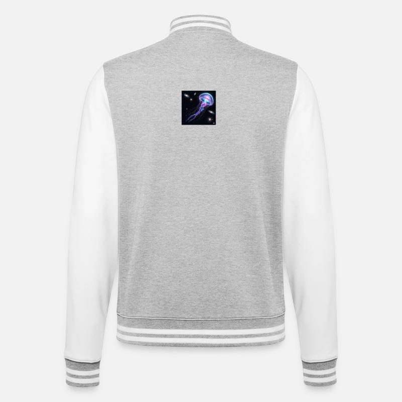 Méduses galactiques dans l’espace - Veste Teddy - gris chiné / blanc