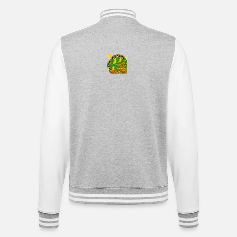 Spring welcome - College Sweat Jacket - heather grey/white