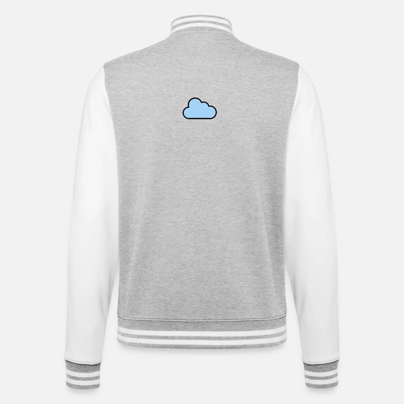 cloud_icon - College-Sweatjacke - Grau meliert/Weiß