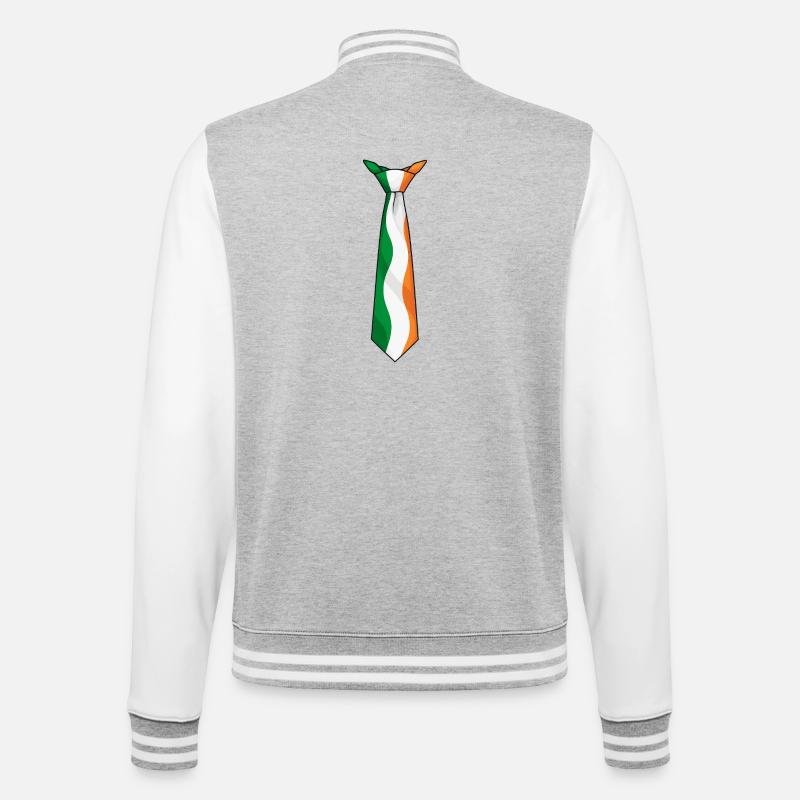 Cravate d’Irlande – Conception du drapeau - Veste Teddy - gris chiné / blanc
