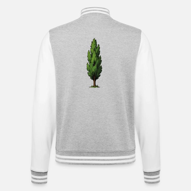 Stylized Green Tree Shape - College Sweat Jacket - heather grey/white