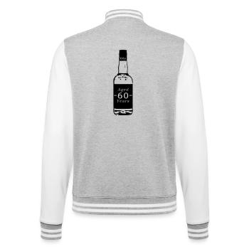 60 years - whiskey - College Sweat Jacket - heather grey/white - Back - Marisol (170cm)