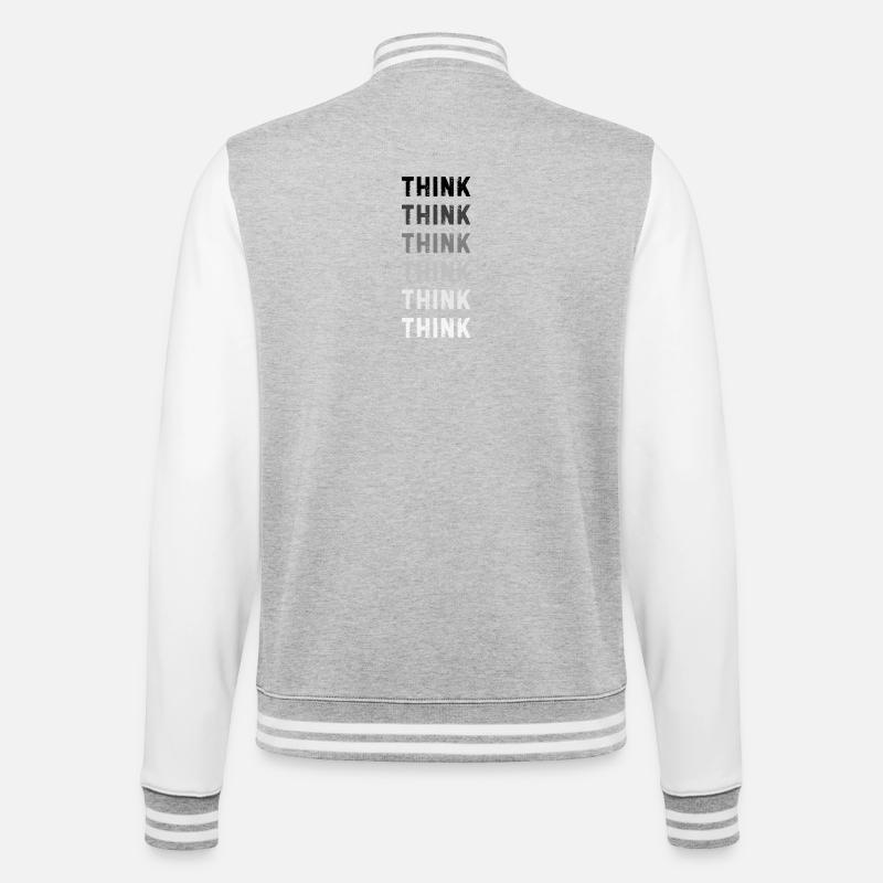 Thoughts Visual Art T-Shirt - College Sweat Jacket - heather grey/white