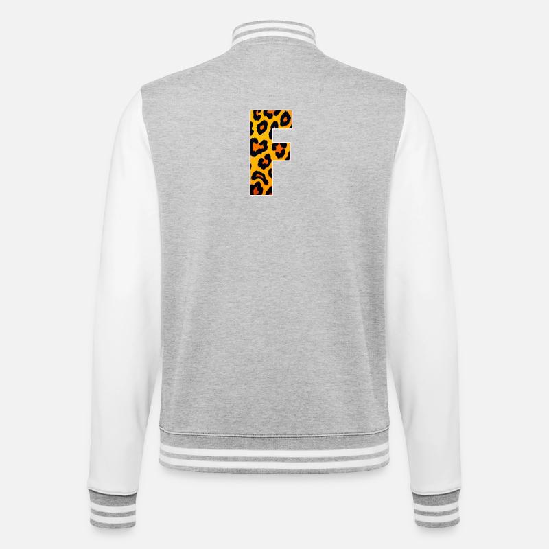 Leopardeneffekt Feuerorange Muster - College-Sweatjacke - Grau meliert/Weiß