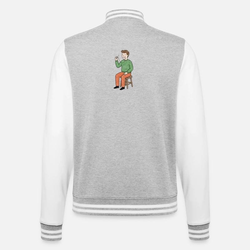 Crazy Sewing with Thread - College Sweat Jacket - heather grey/white